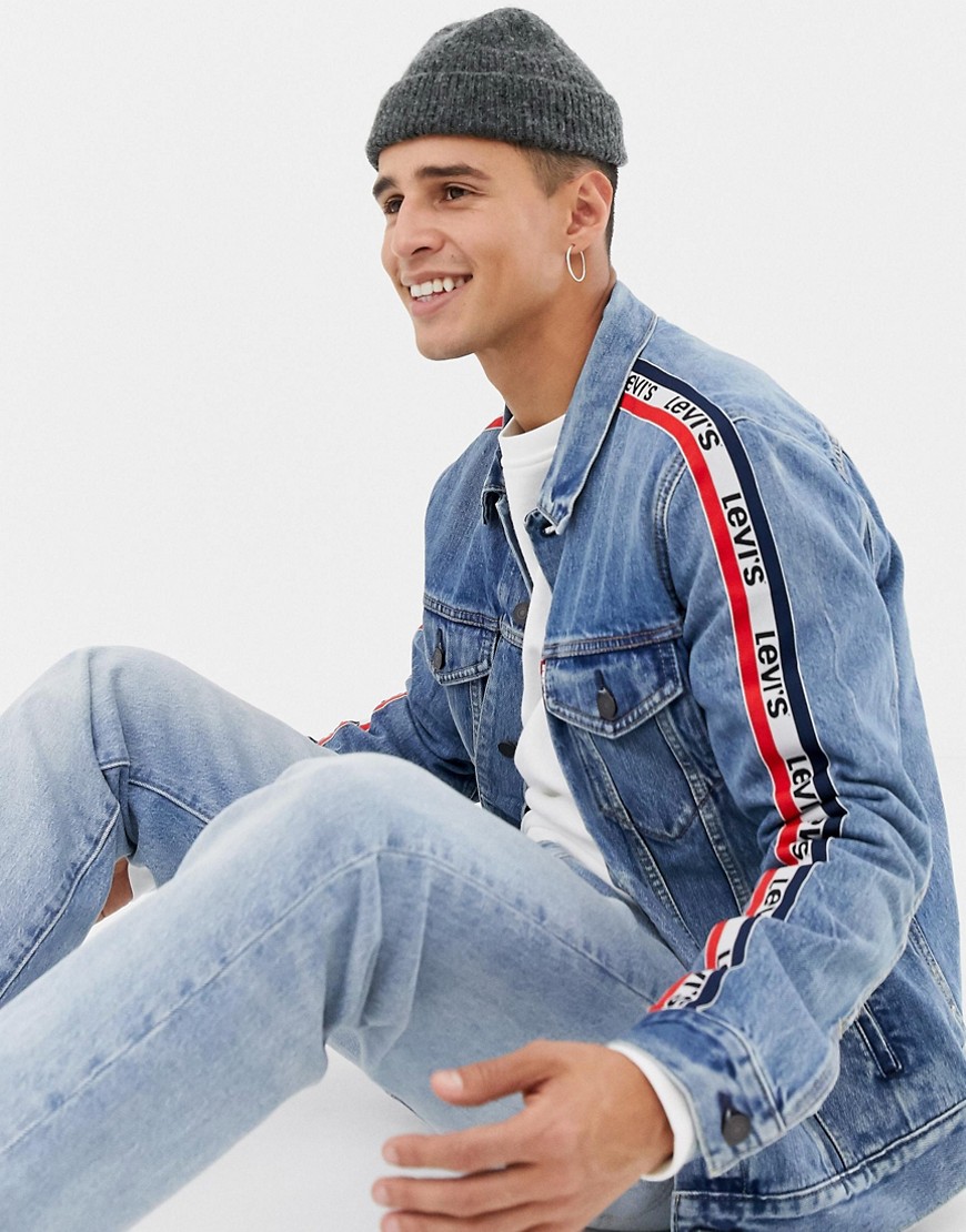 Levi's sportswear side stripe trucker jacket