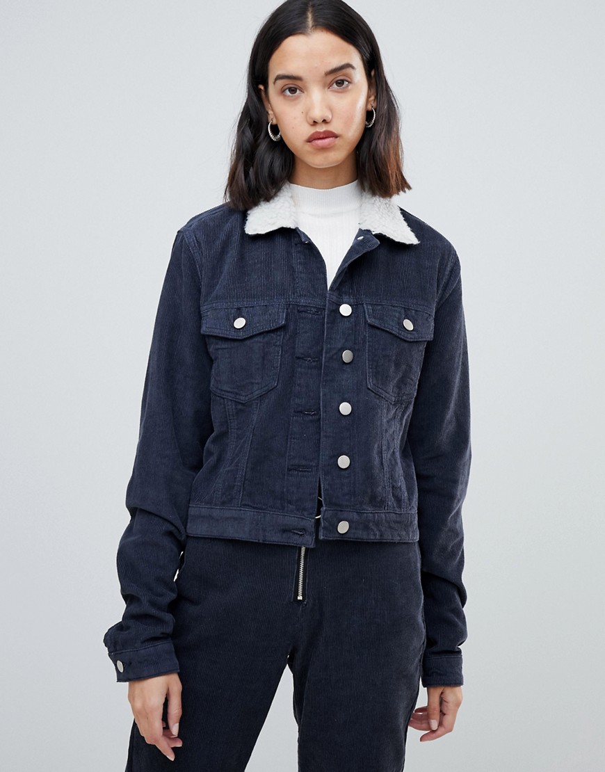 FAE Corduroy co-ord trucker jacket with borg collar