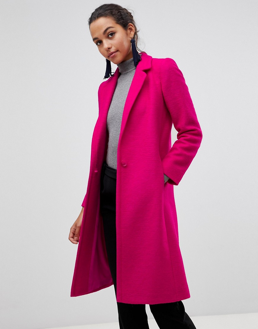 Helene Berman College Coat In Wool Blend - Pink | ModeSens