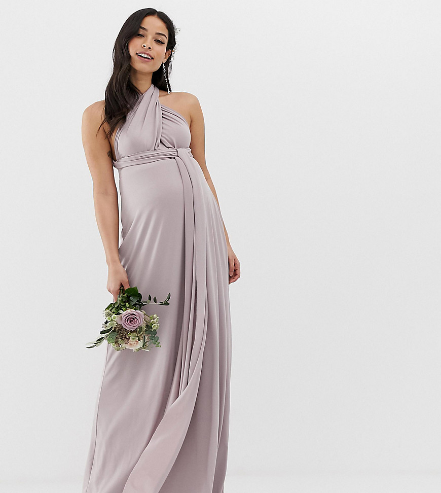 TFNC Maternity bridesmaid exclusive multiway maxi dress in grey