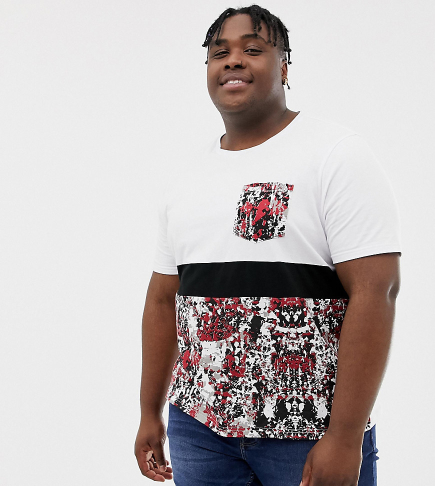 Another Influence PLUS Contrast Panel Camo T-Shirt
