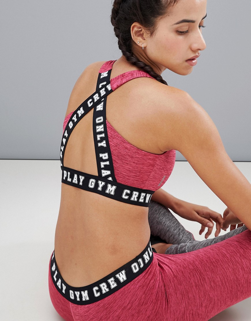 Only Play Quick Dry Varsity Sports Bra - Pink
