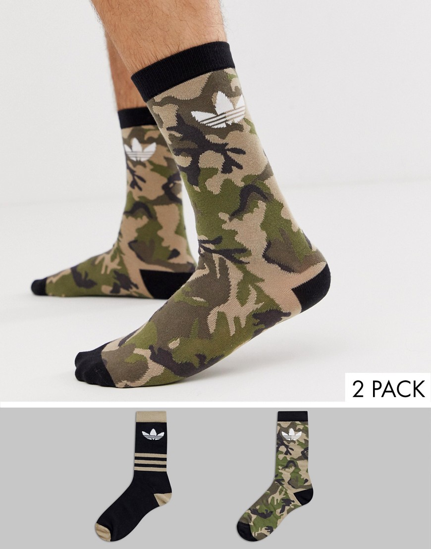 adidas Originals 2 Pack Sock in Camo