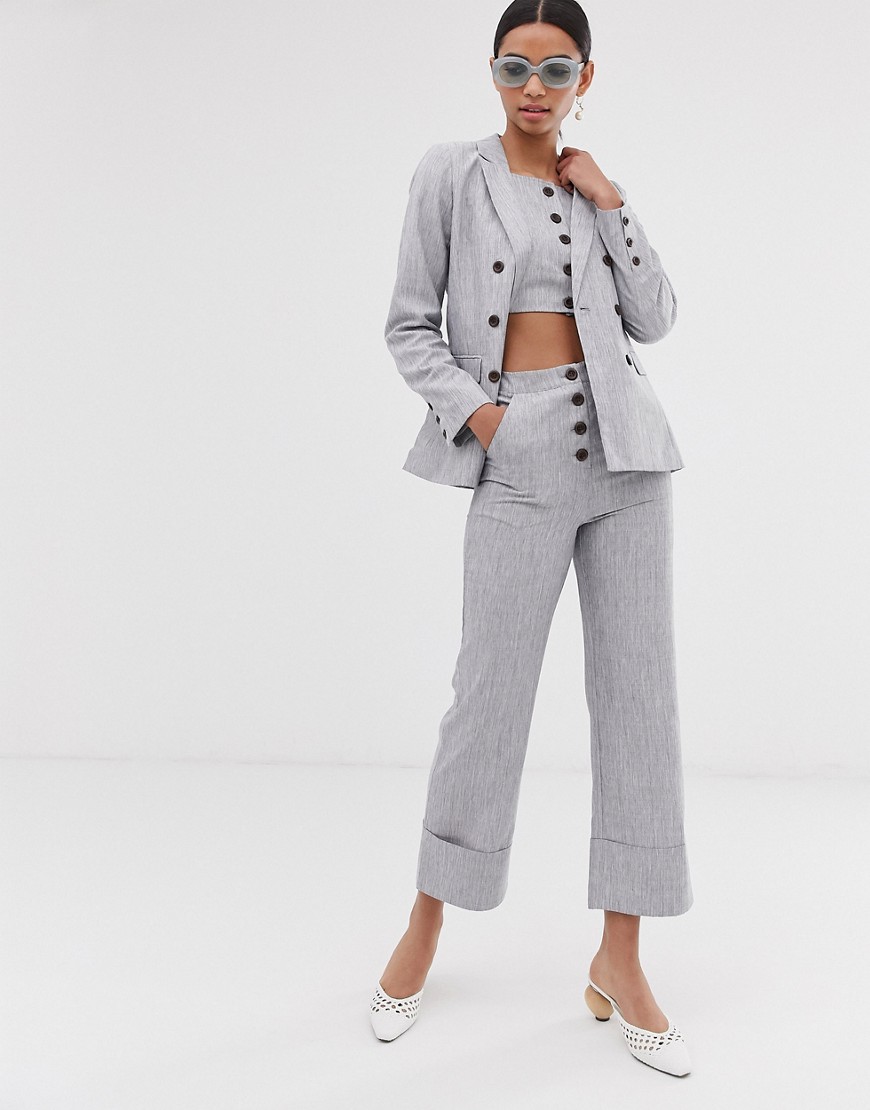 Fashion Union button front high waisted trousers co-ord