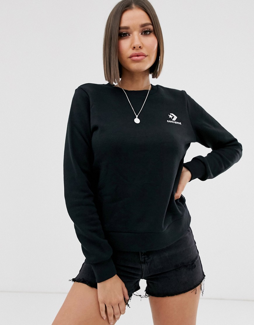 Converse Black Star Chevron Embroidered Sweatshirt