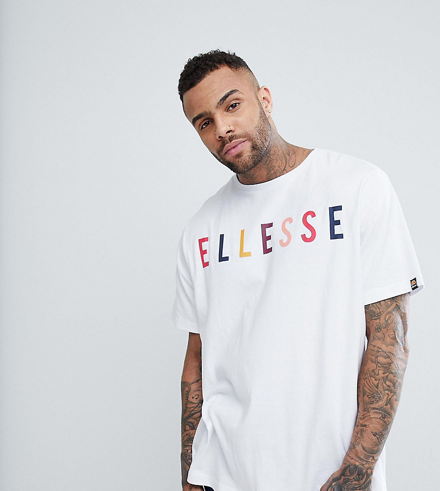 ellesse Oversized T-Shirt With Large Chest Logo In White