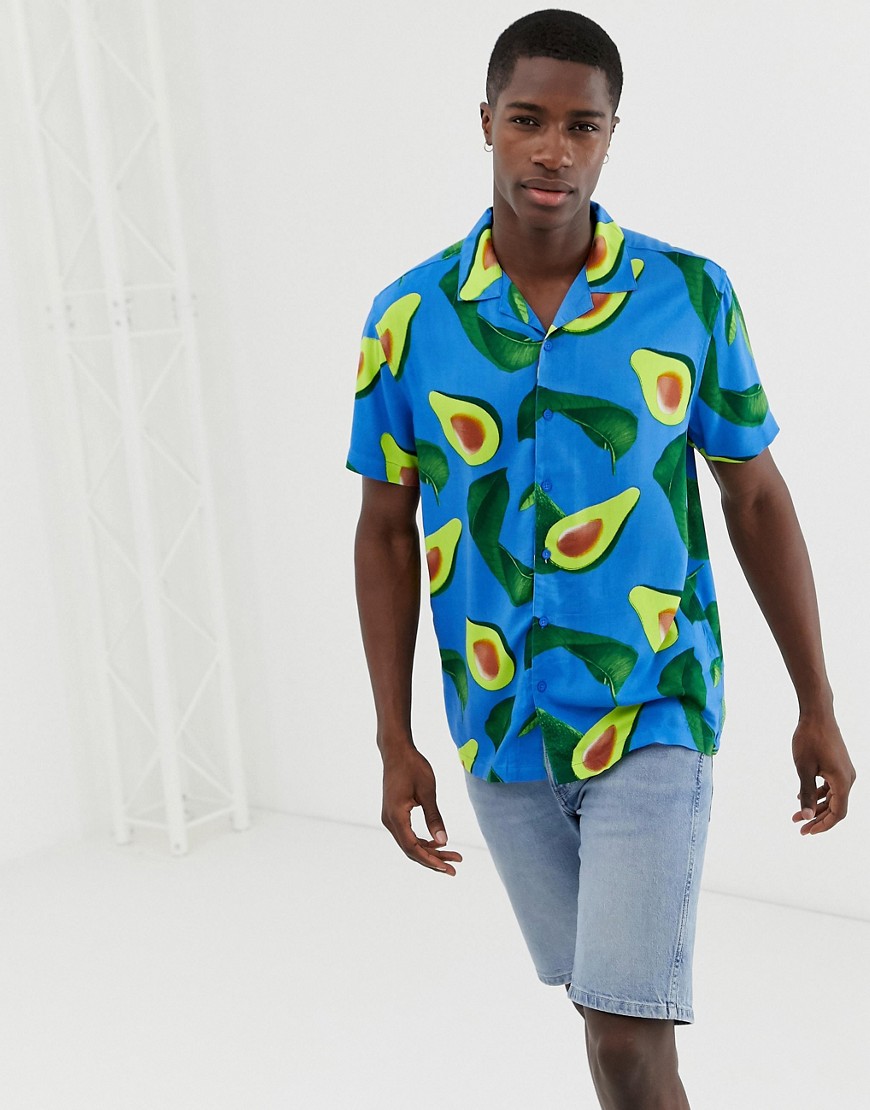 Brave Soul avocado shirt with revere collar