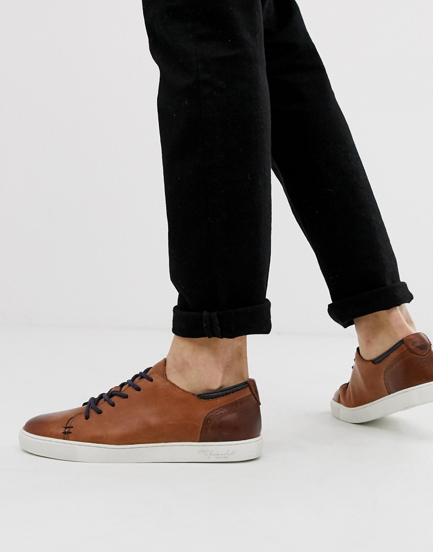 Goodwin Smith leather trainer in tan