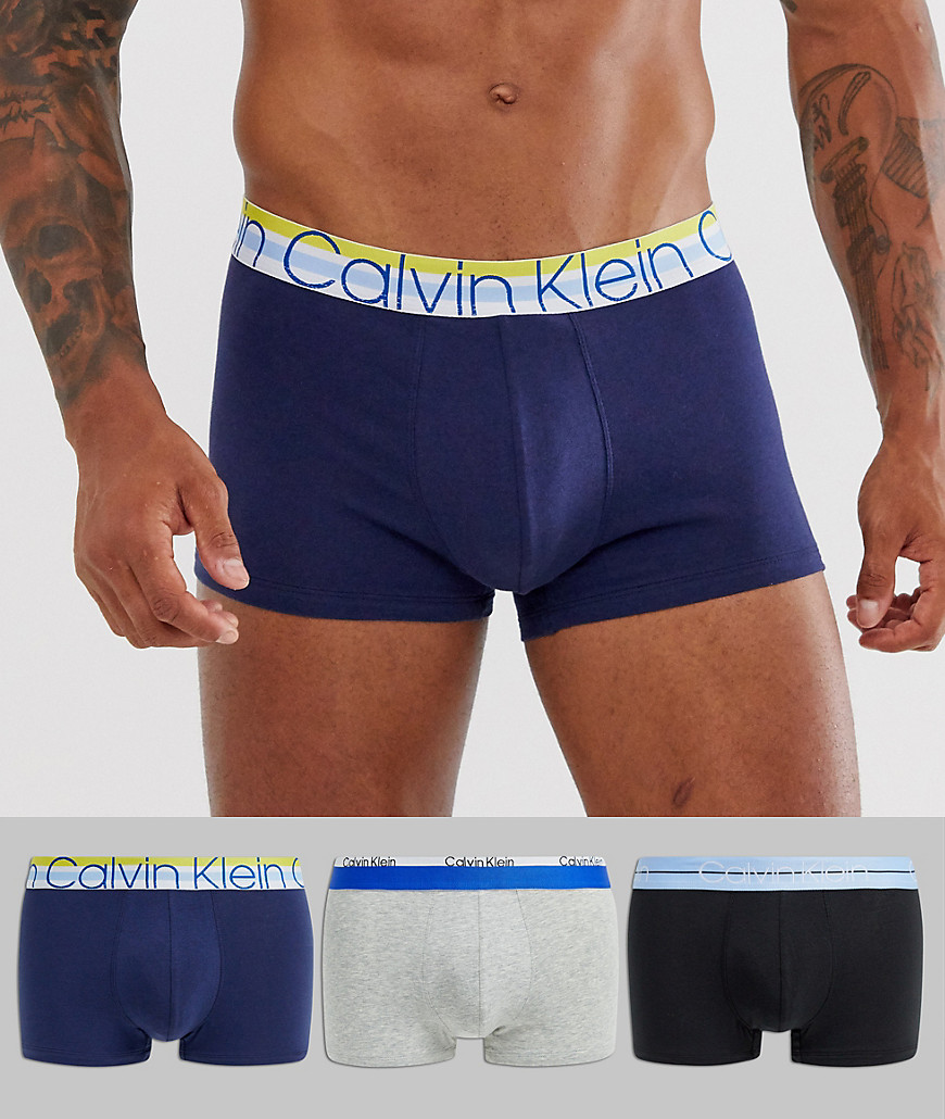 Calvin Klein Cotton Stretch 3 pack mixed waistband trunks