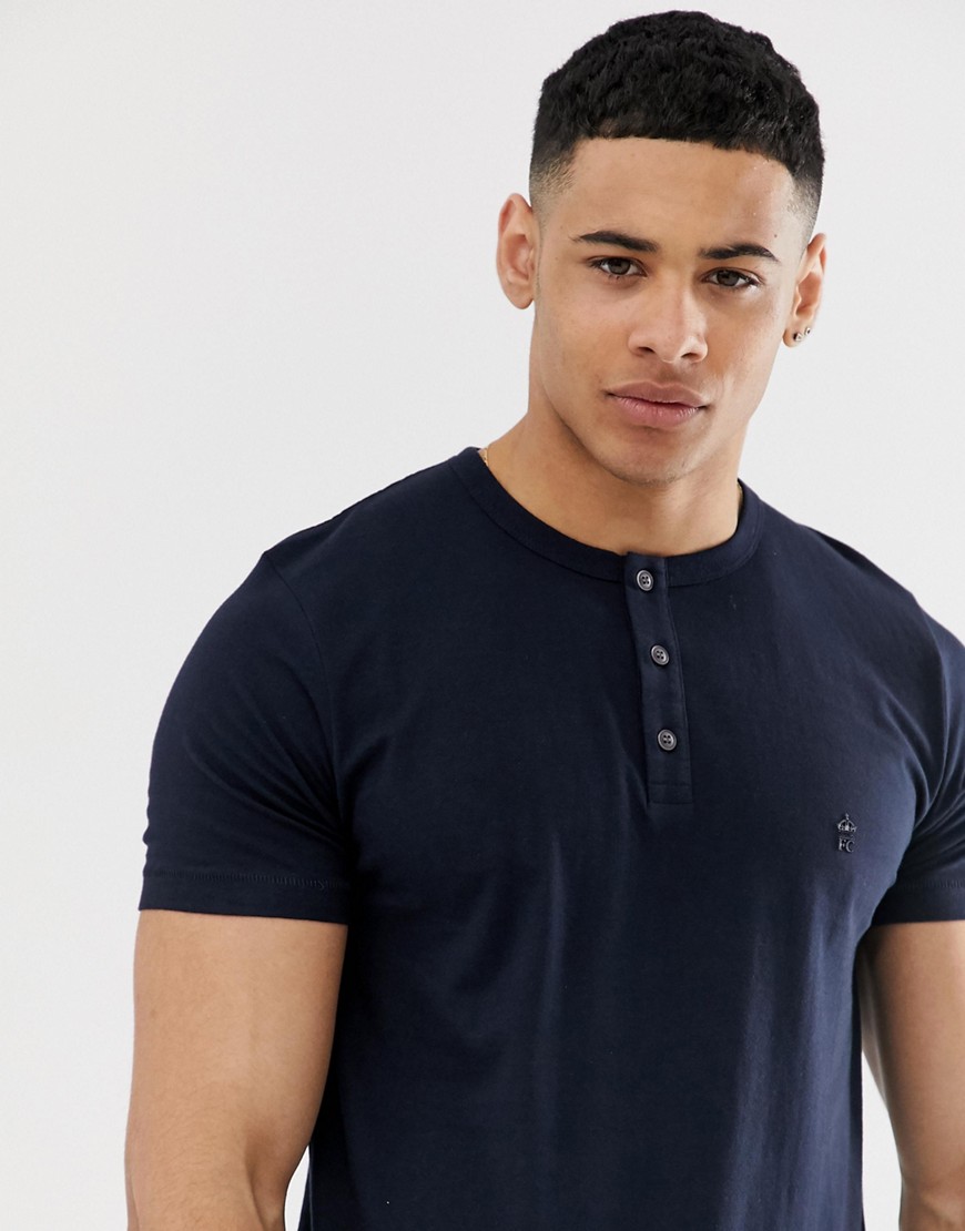French Connection grandad collar t-shirt