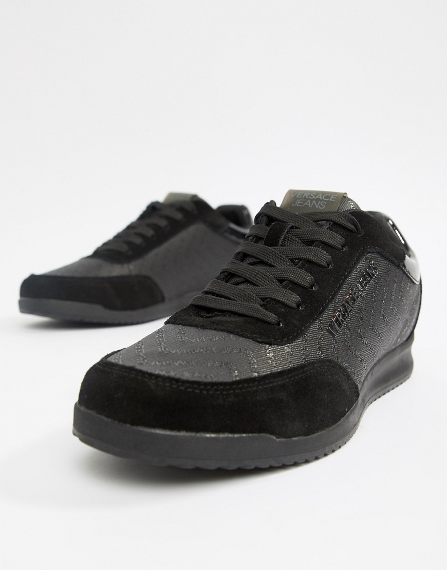 Versace Jeans trainers in black with suede panel
