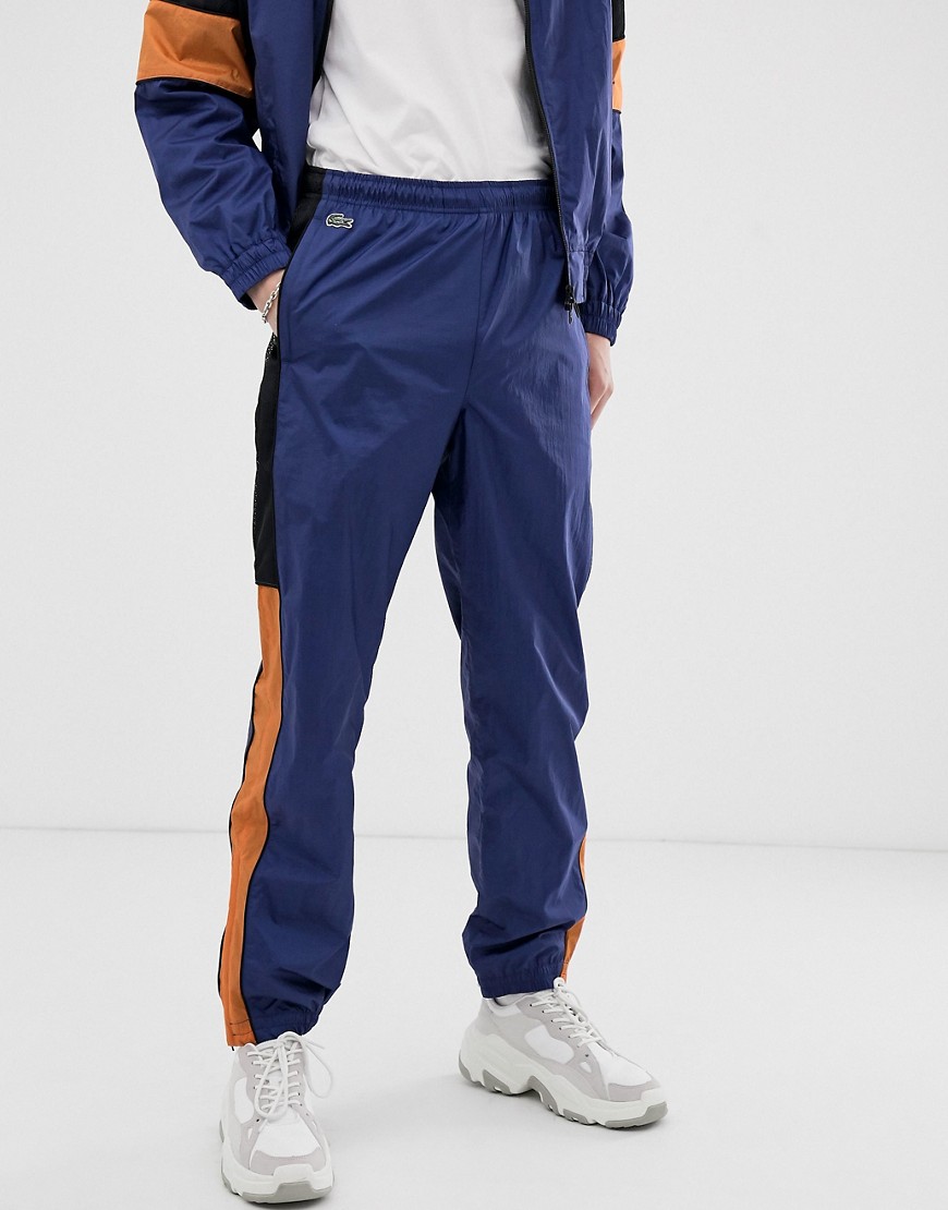 Lacoste L!VE retro track joggers in navy