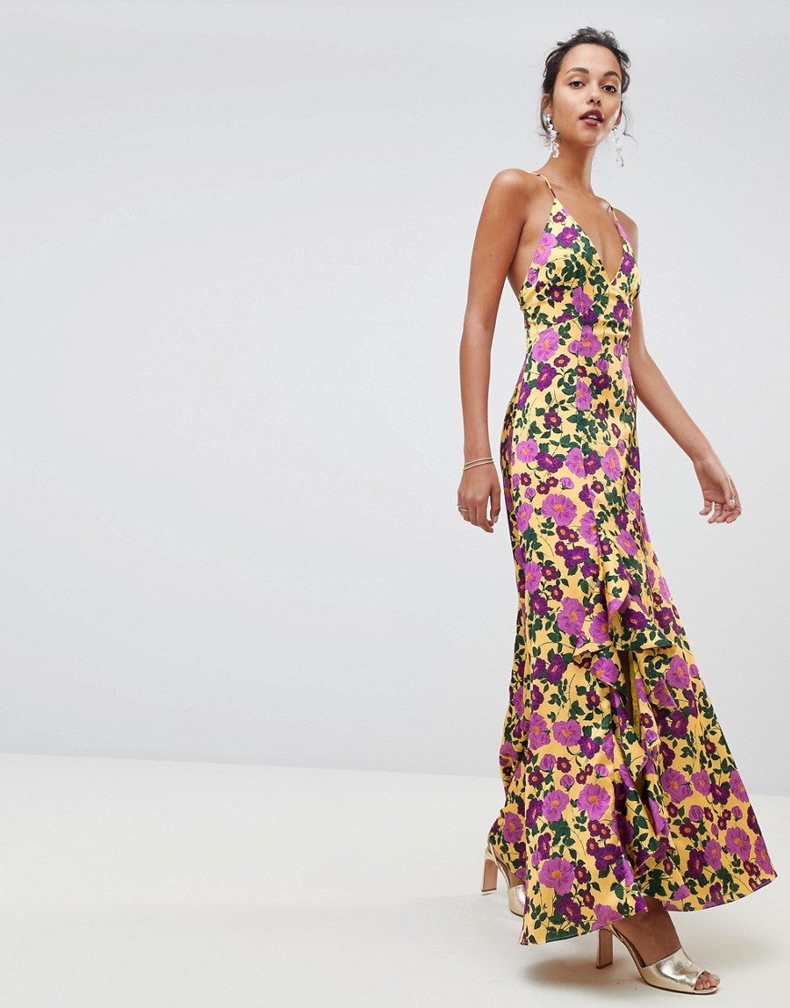 Keepsake Infinity strappy gown in floral print