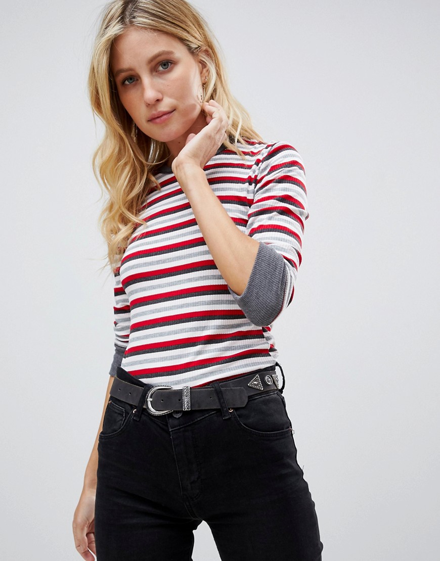 Free People Good On You stripe long sleeved t-shirt
