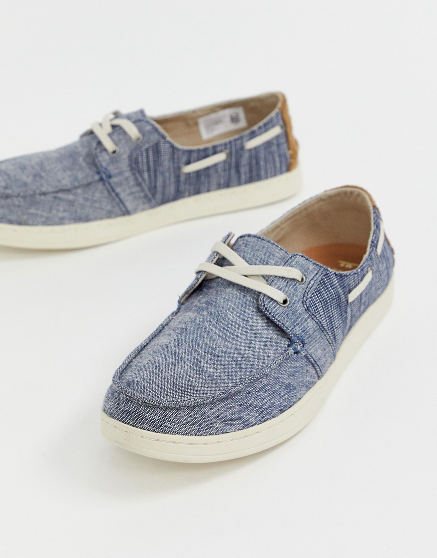 Toms culver chambray boat shoes in blue