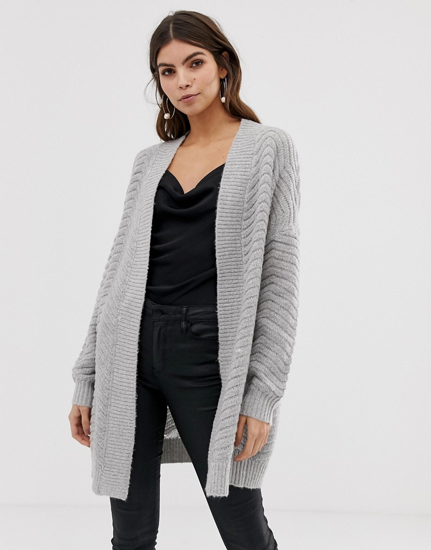 Y.A.S chunky cable cardigan in grey