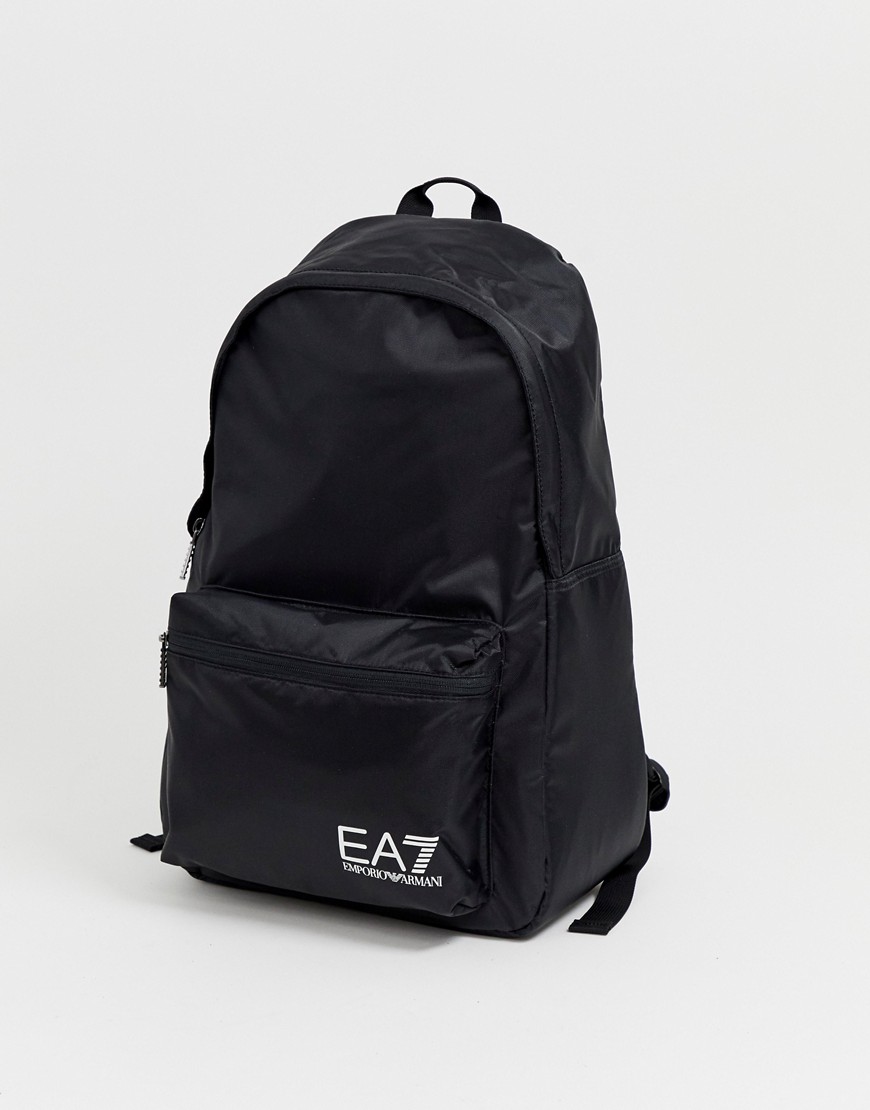 EA7 nylon logo back pack in black