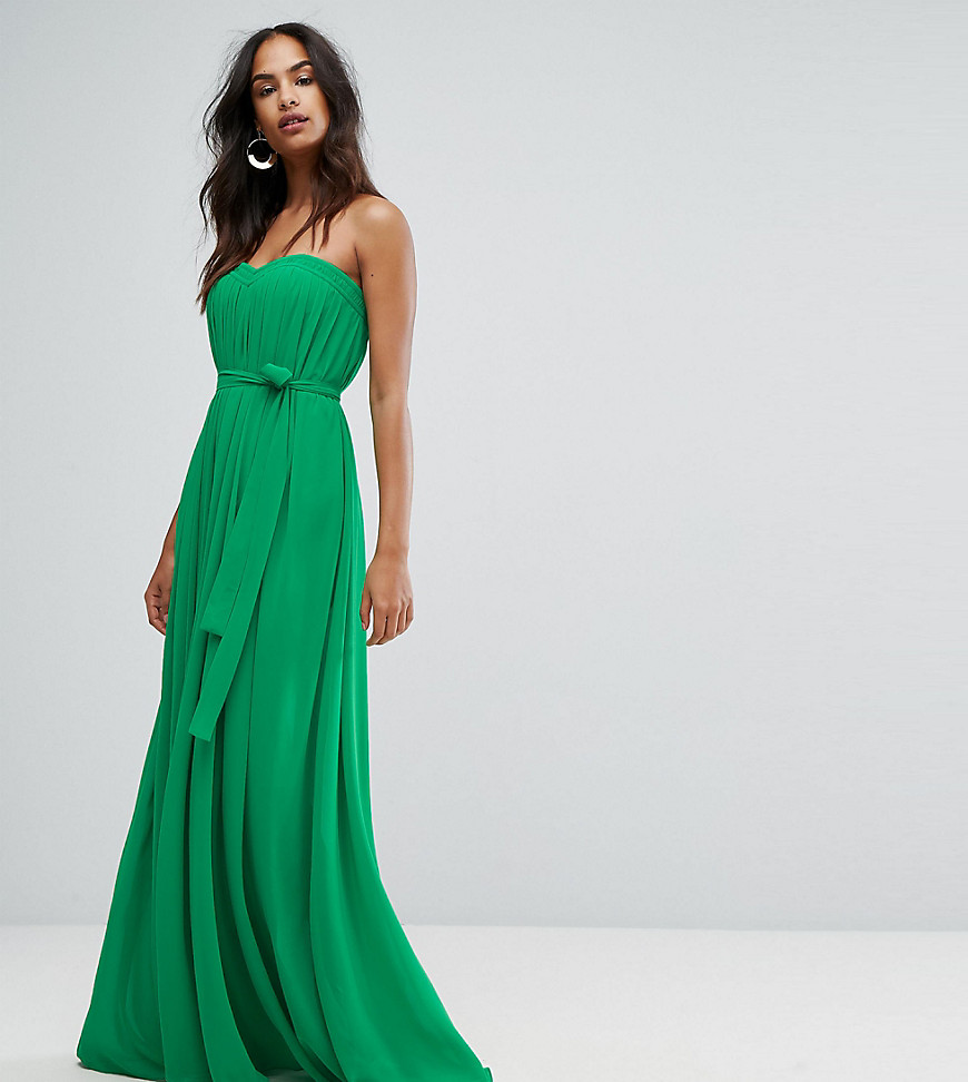 Bariano Column Pleated Maxi Dress - Vivid green