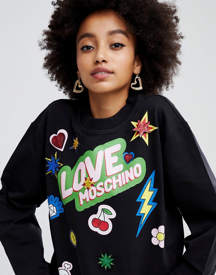 Love Moschino Stickers sweatshirt - Black