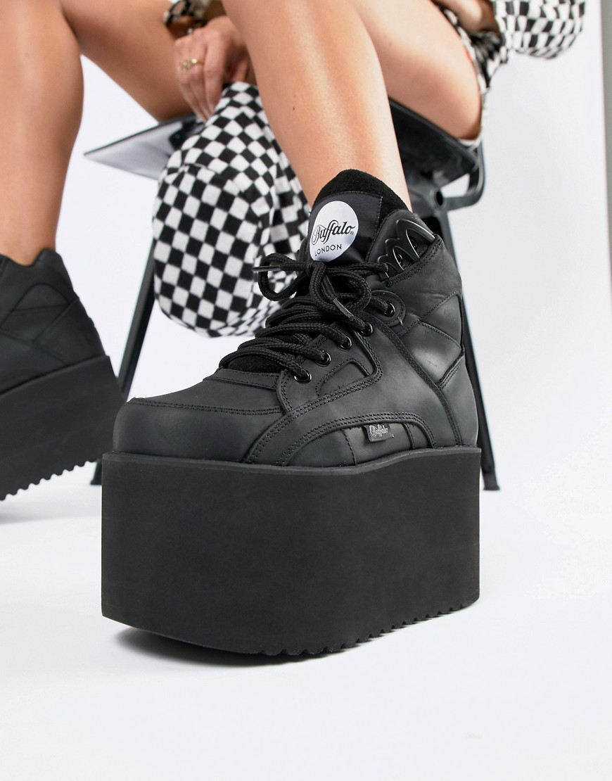 Buffalo London classic extreme flatform trainers in black