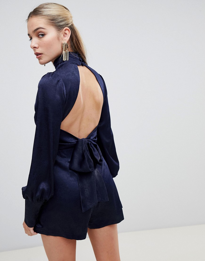 Fashion Union playsuit with tie open back