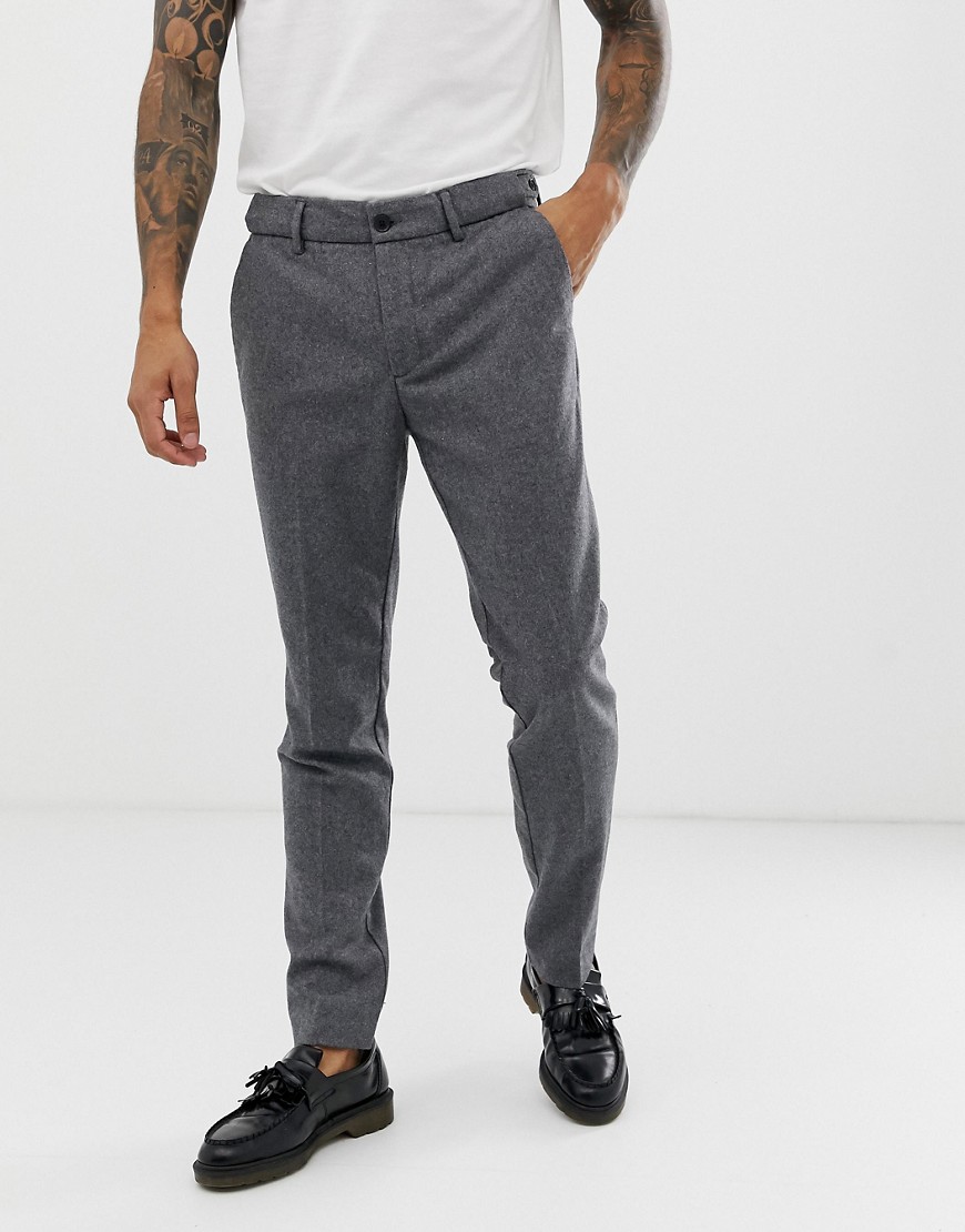 Pier One wool tailored trouser in grey