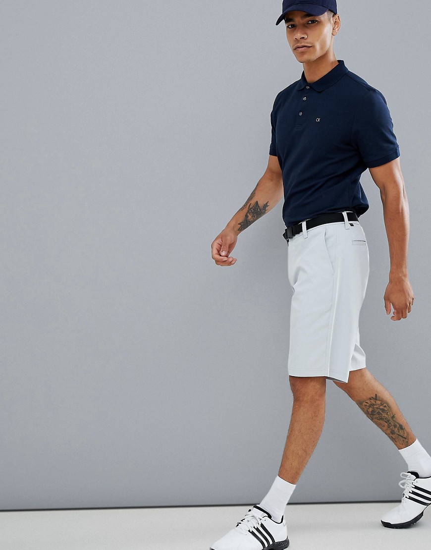 Calvin Klein Golf Tech Shorts with Logo In Grey CKMS14646 - Grey