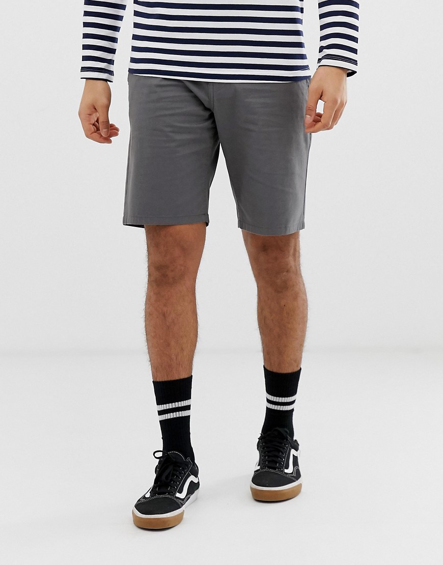 Only & Sons slim fit stretch chino shorts in grey