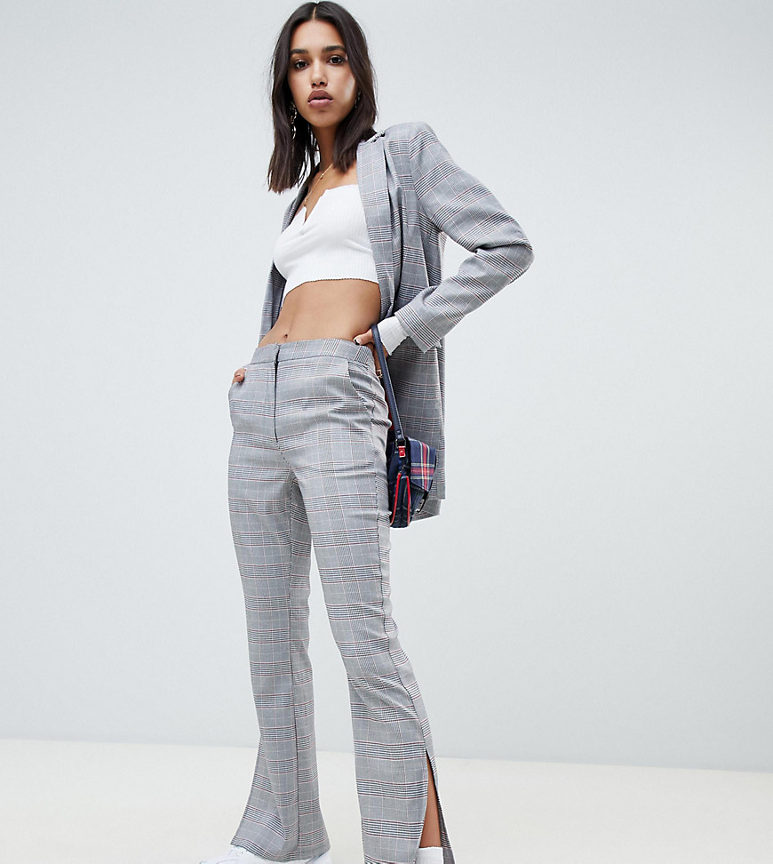 Na-kd co-ord tailord check trousers in grey