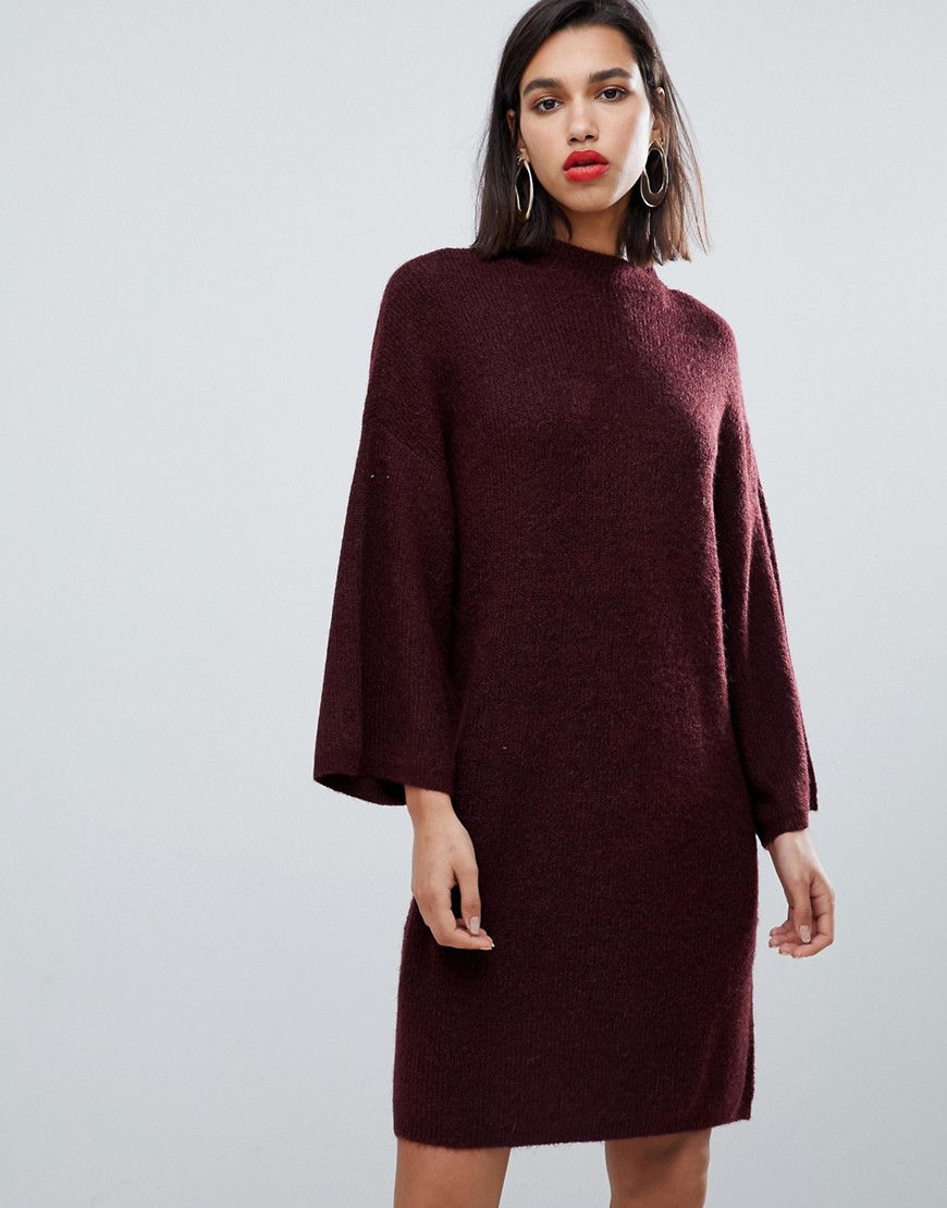 Y.A.S knitted jumper dress with wide sleeve - Port royale