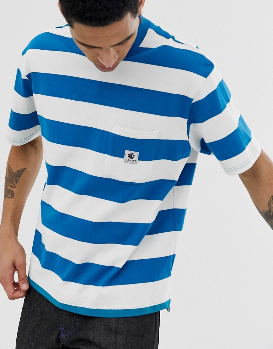 Element wide stripe t-shirt in blue