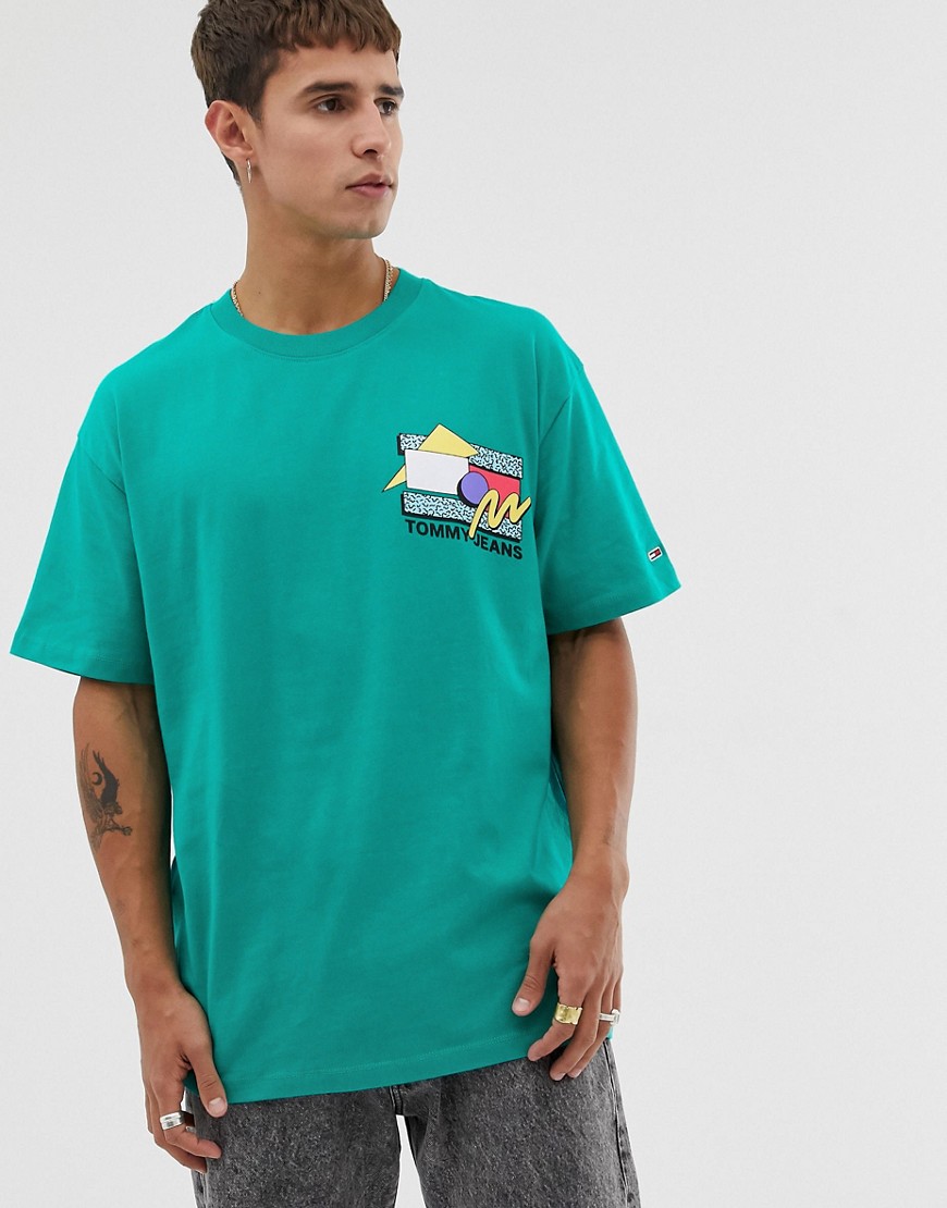 Tommy Jeans t-shirt wth retro logo in green