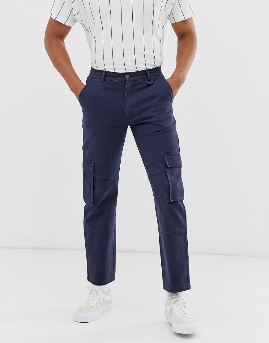 Sacred Hawk cargo trousers in blue
