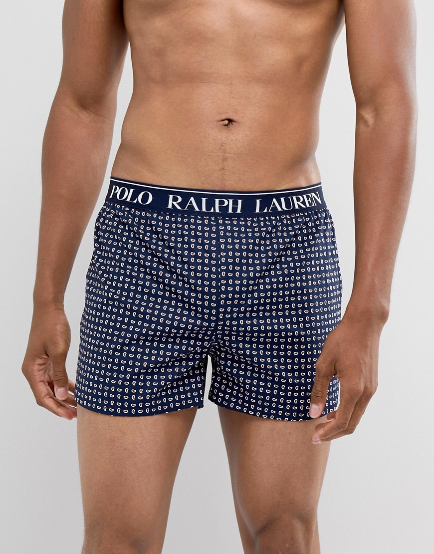 Polo Ralph Lauren slim fit paisley print woven boxer logo waistband in navy/red - Red paisley