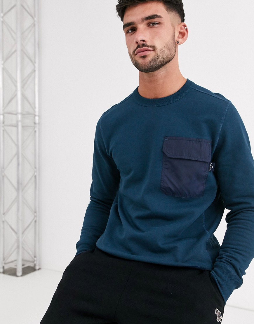 PS Paul Smith contrast pocket sweat in teal