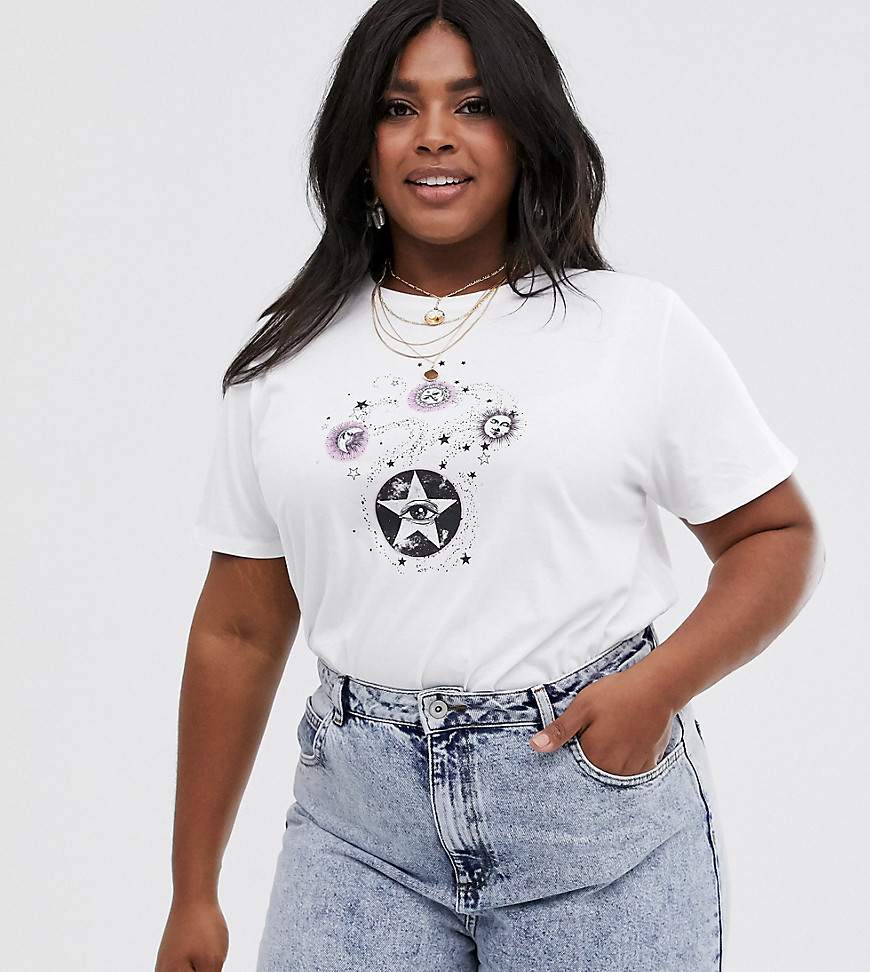ASOS DESIGN Curve t-shirt with mystical print in organic cotton