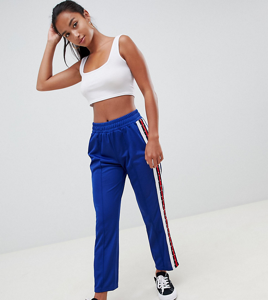 ASOS DESIGN Petite track pants with Studded Side Tape