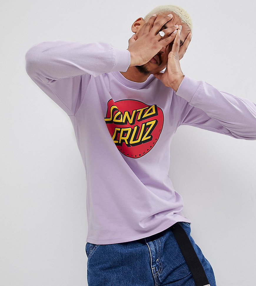 Santa Cruz Classic Dot Long Sleeve T-Shirt In Lilac Exclusive To ASOS - Lilac