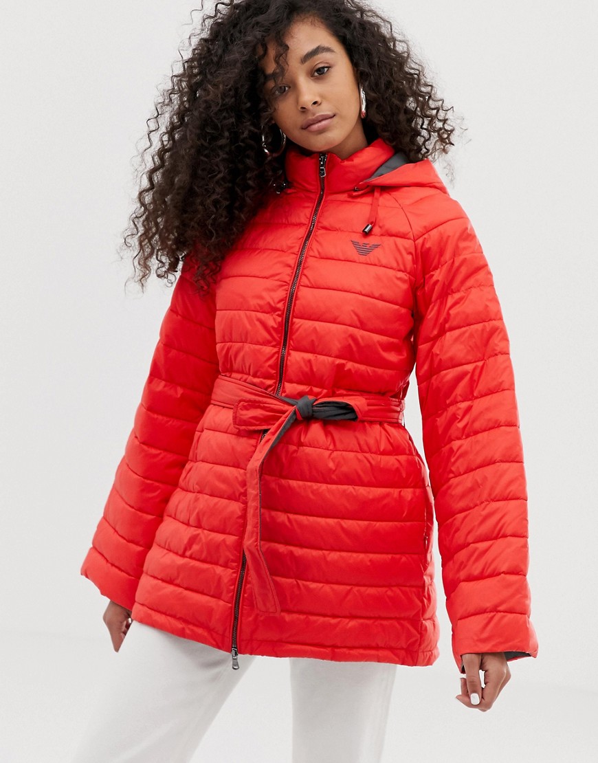 Emporio Armani quilted coat with contrast lining