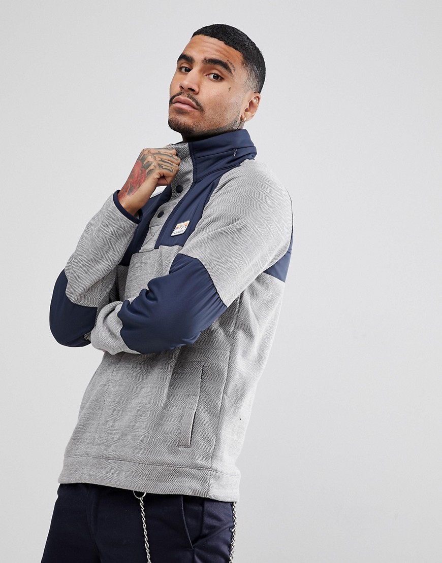 Element Sweat With Contrast Panels In Grey - Grey