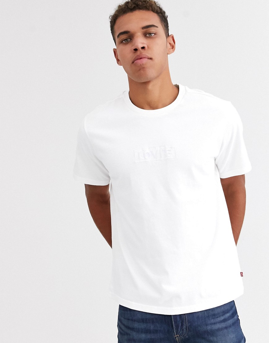 Levi's embroidered tonal babytab logo relaxed fit t-shirt in white
