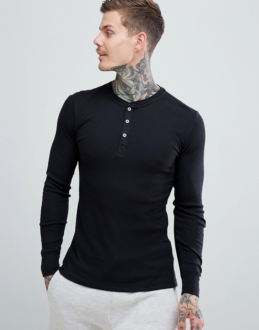 Levis Henley Long Sleeve T-Shirt in Black