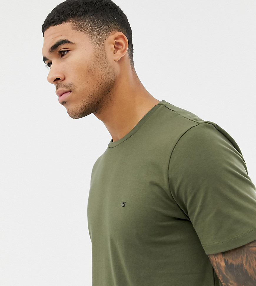 Calvin Klein t-shirt with small logo olive night Exclusive at ASOS