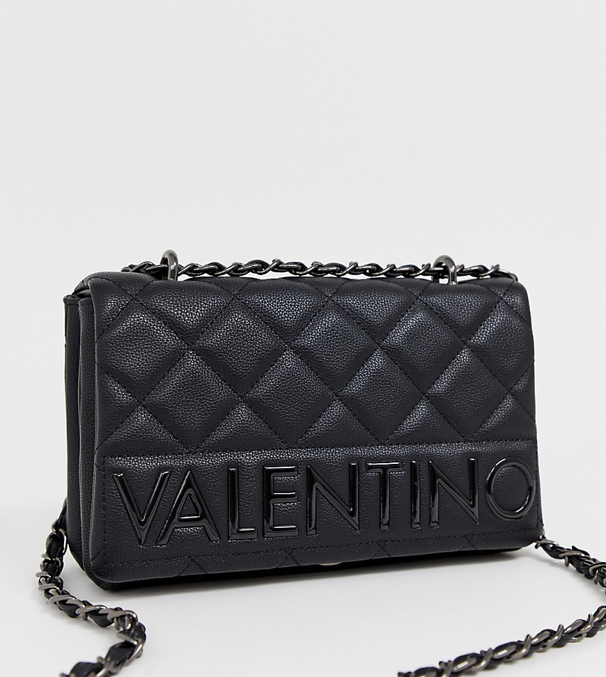 Valentino by Mario Valentino black quilted foldover shoulder bag