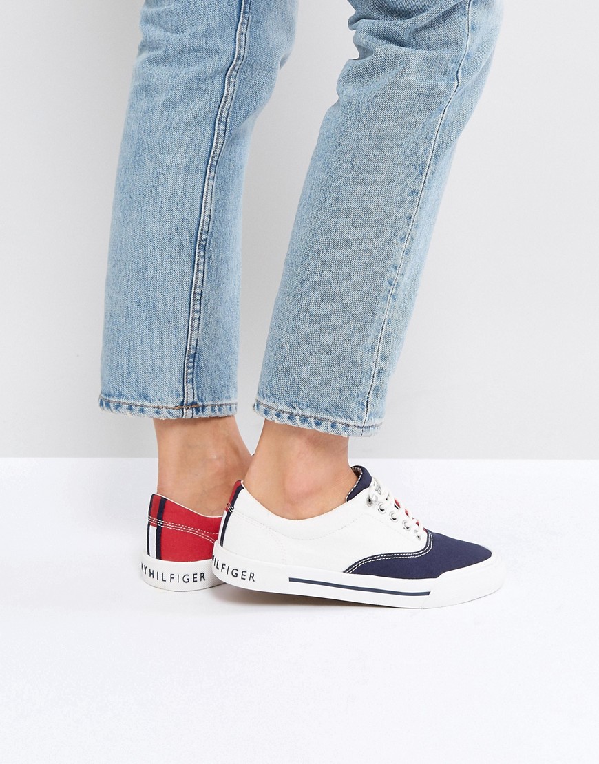 Tommy Jeans Lace up Plimsoll - White