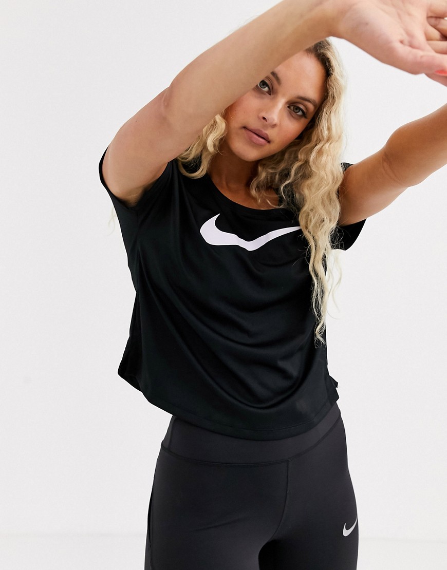 Nike Running swoosh t-shirt in black