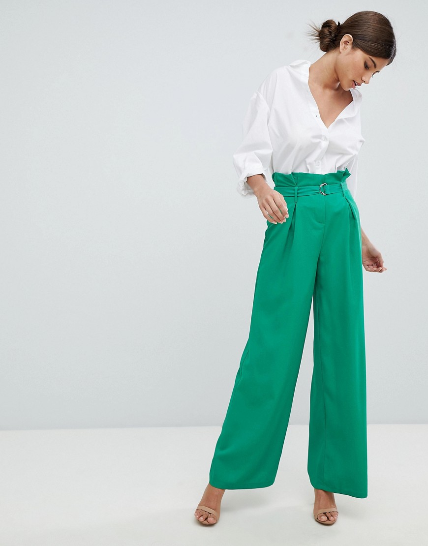 Missguided Wide Leg Paperbag Trousers