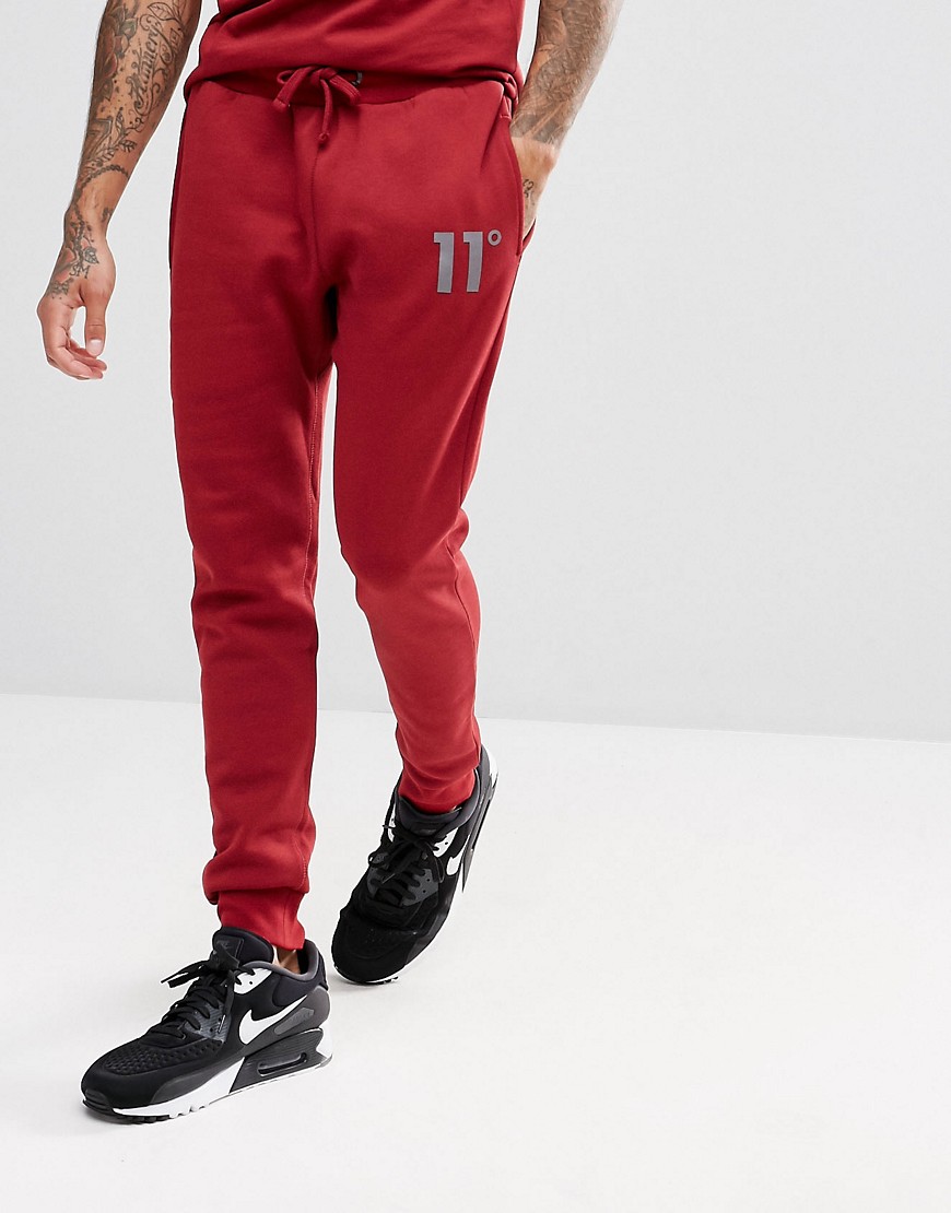 11 Degrees Skinny Joggers In Red - Red