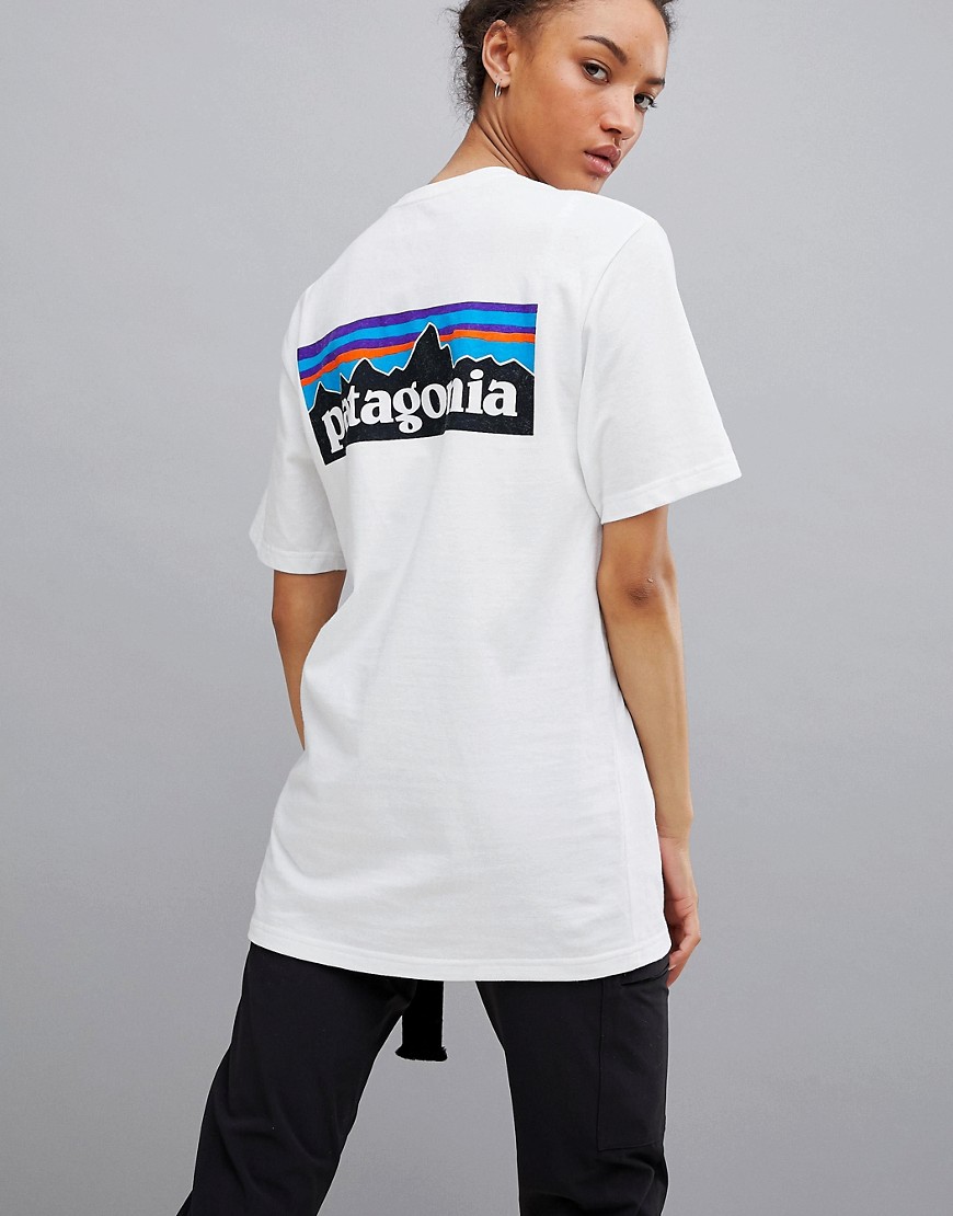 Patagonia P-6 Back Logo T-Shirt in White - White