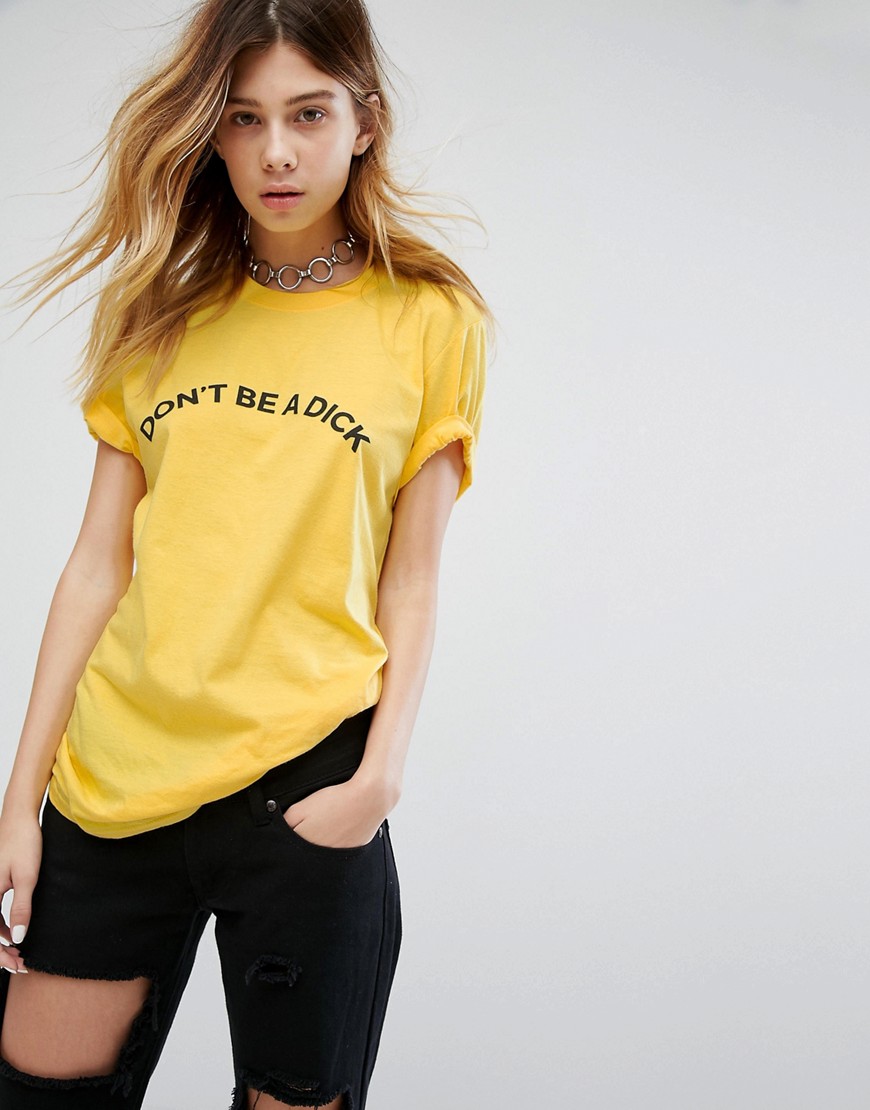 Adolescent Clothing Don't Be a Dick T Shirt - Yellow/black